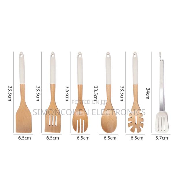 6pcs Premium Bamboo Spoon Set With Stand - thumbnail 3