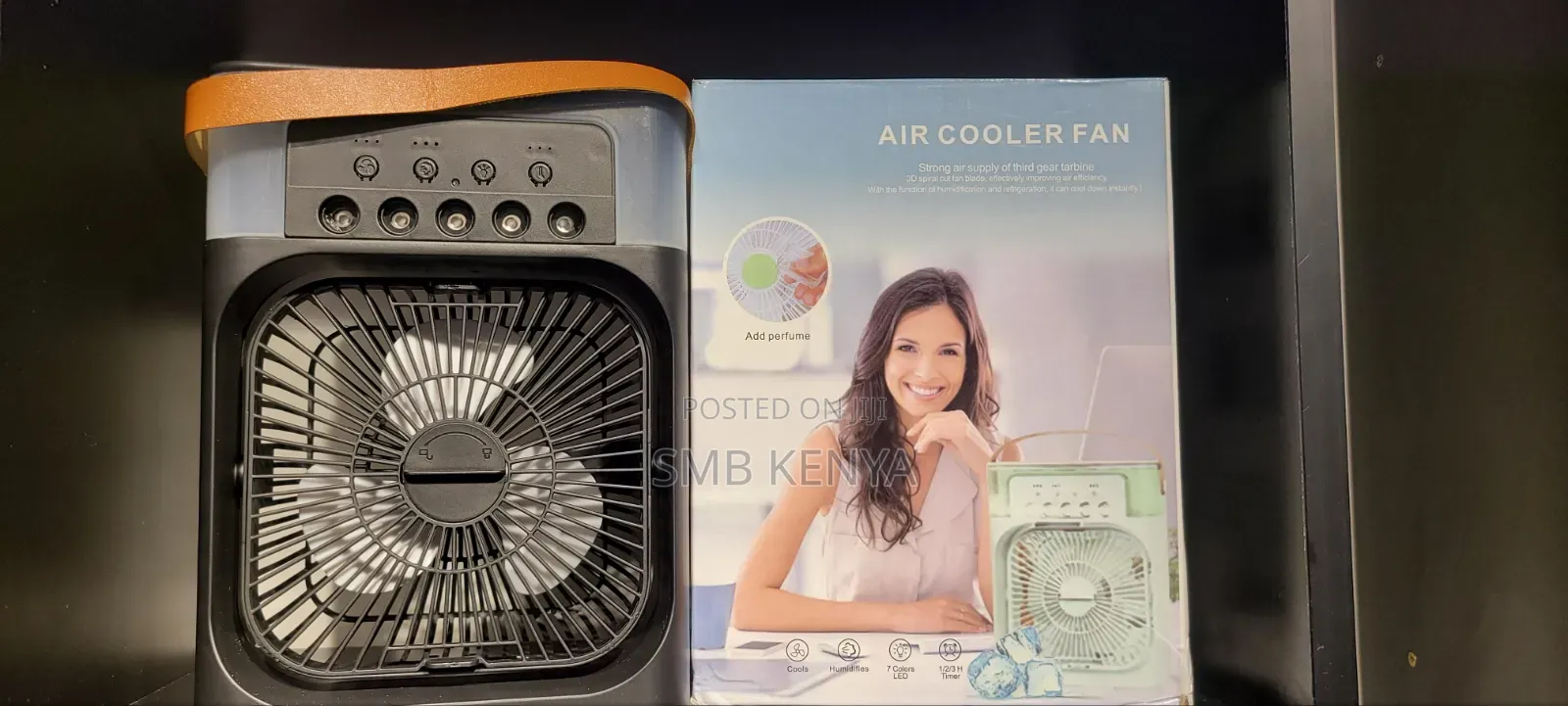 Portable Air Cooler Fan With Humidifier 3 Speed Settings-Black