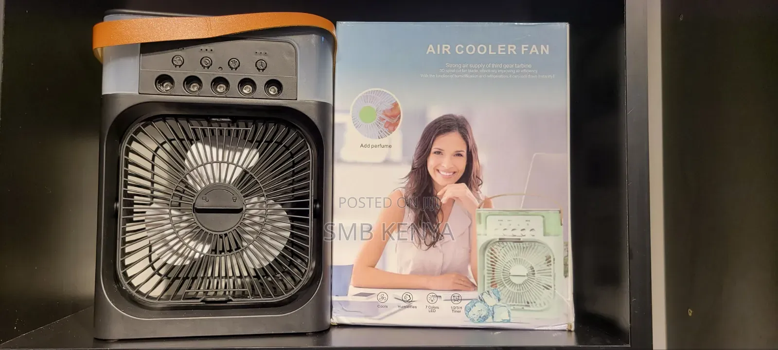 Portable Air Cooler Fan With Humidifier 3 Speed Settings-Black