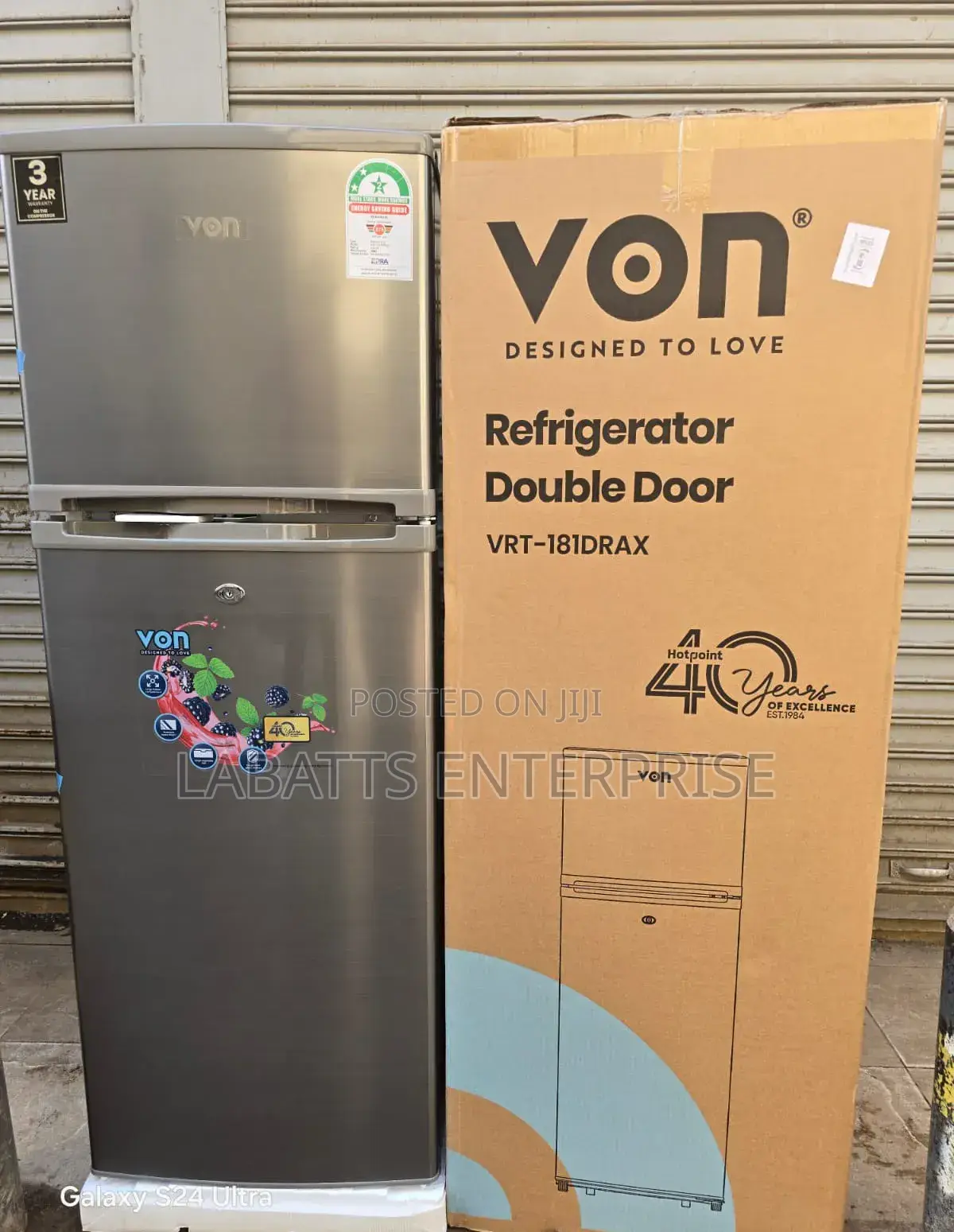 VON VRT-181DRAX Double Door Refrigerator – 181 Litres