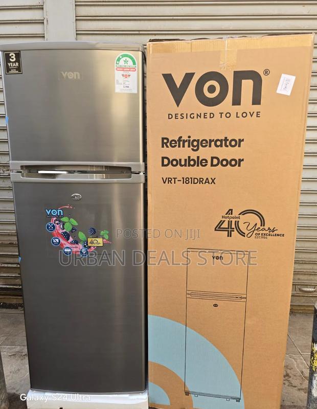 VON VRT-181DRAX Double Door Refrigerator – 181 Litres