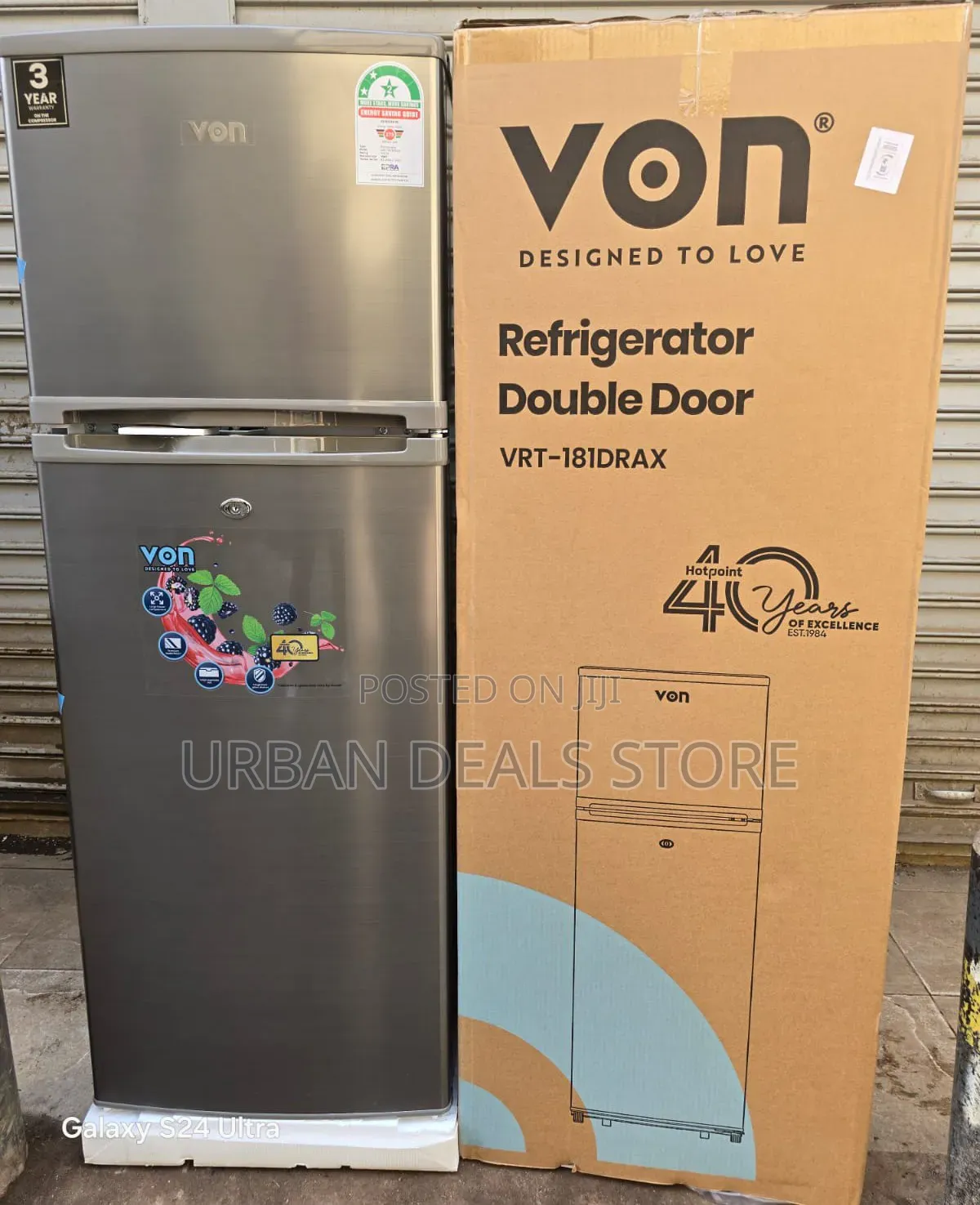 VON VRT-181DRAX Double Door Refrigerator – 181 Litres