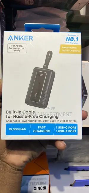Anker Zolo Power Bank , 30W With 13.7 Cm Built-in USB-C Cable