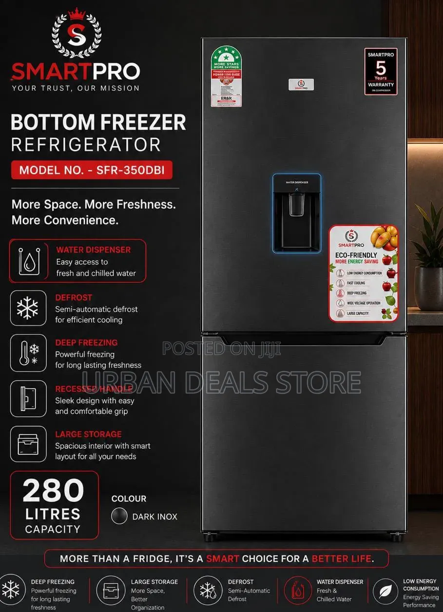 Skyworth SFR-350-DBI Double Door Refrigerator – 280 Litres