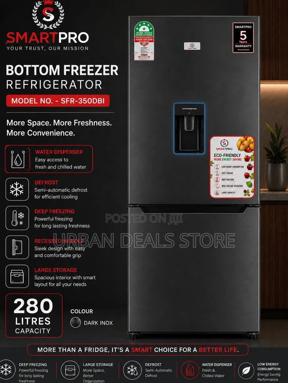 Skyworth SFR-350-DBI Double Door Refrigerator – 280 Litres