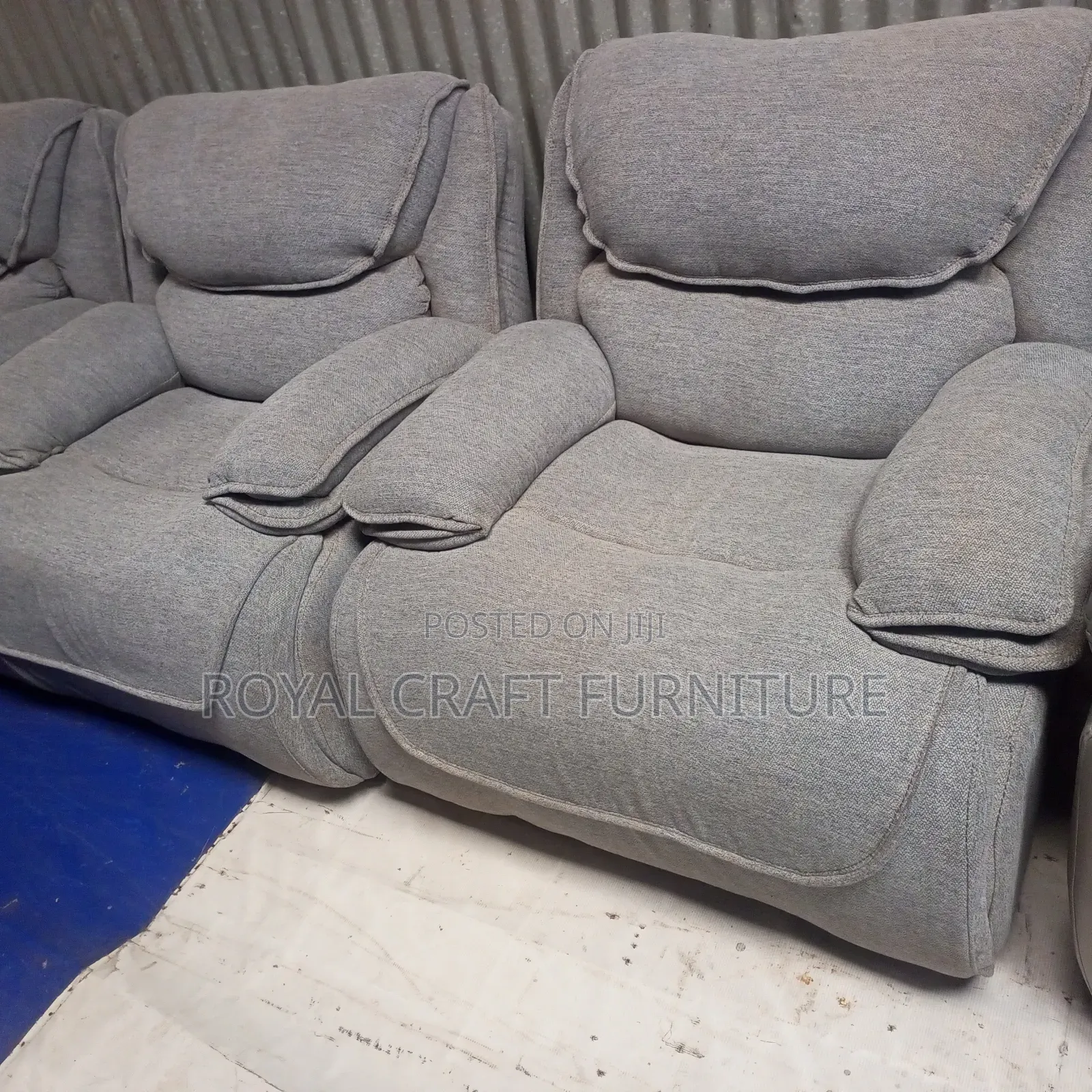 Luxury Grey Semi Recliner Sofa Set (3-Seater, 2-Seater + Armchair)