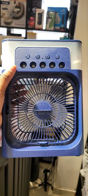 Portable 3-in-1 Mini Air Cooler Fan With Humidifier – Blue