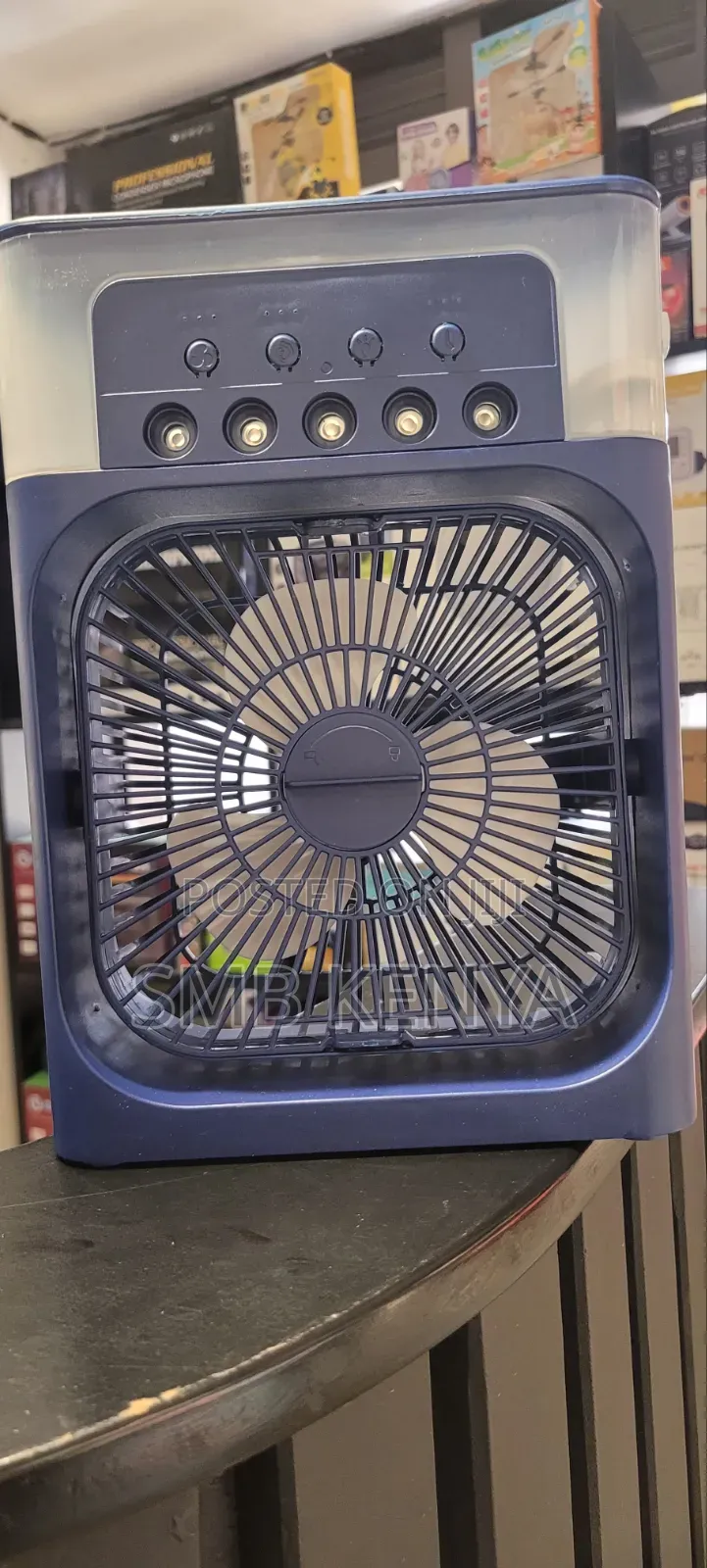 Portable 3-in-1 Mini Air Cooler Fan With Humidifier – Blue