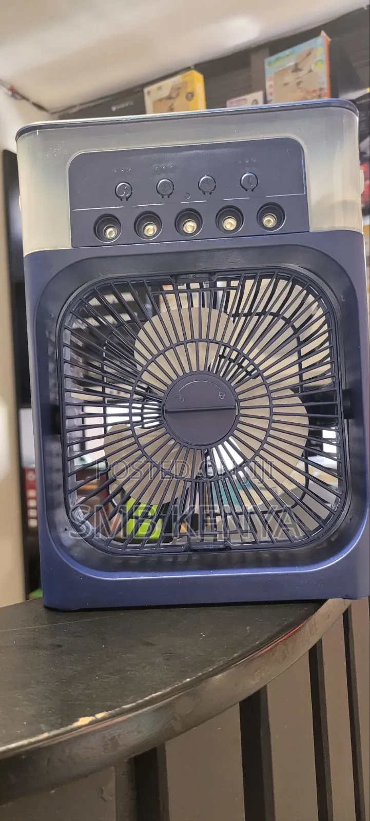 Portable 3-in-1 Mini Air Cooler Fan With Humidifier – Blue