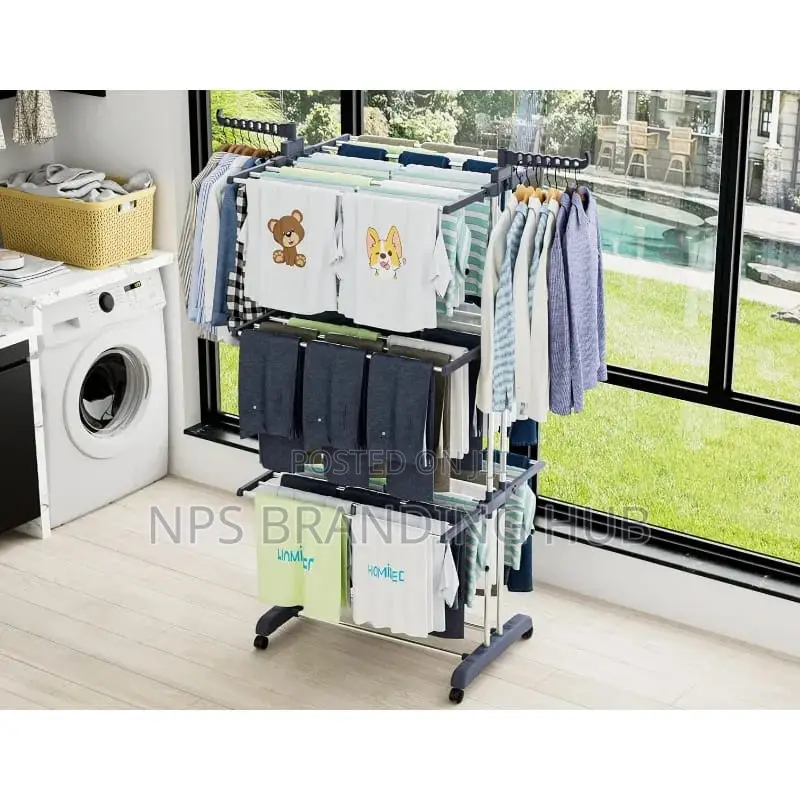 3 Layer Portable / Movable Cloth Drying Rack(El.b