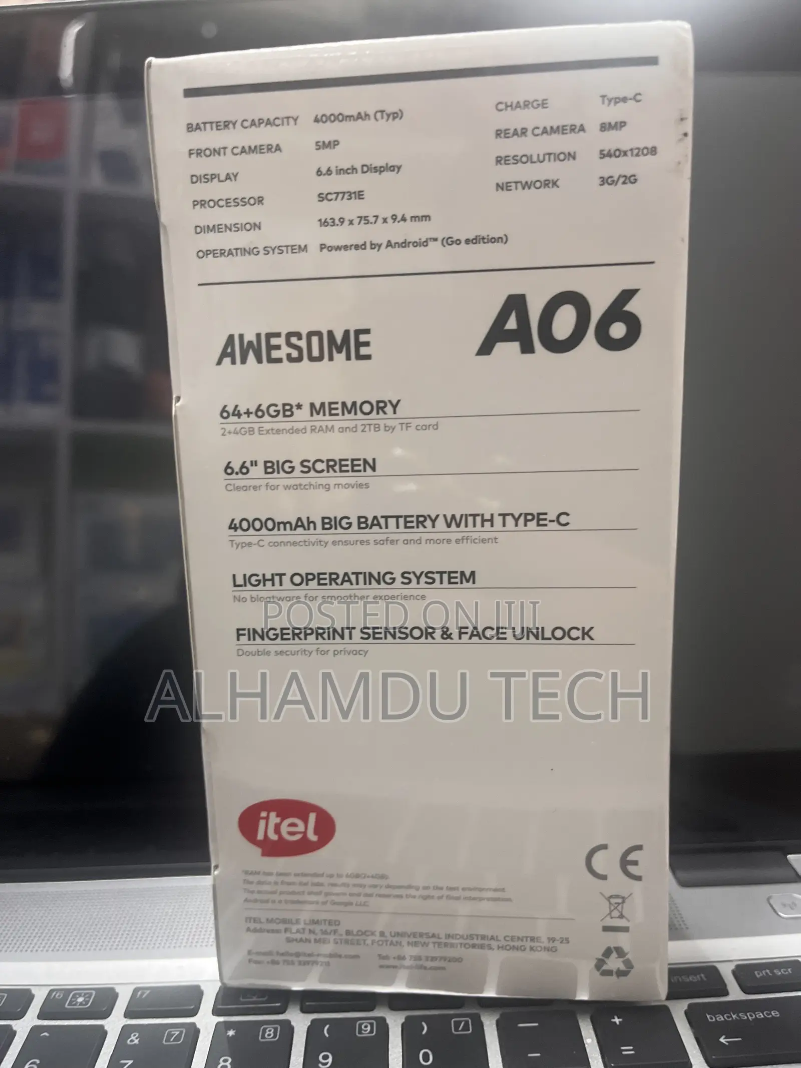 New Itel A06 64 GB Black