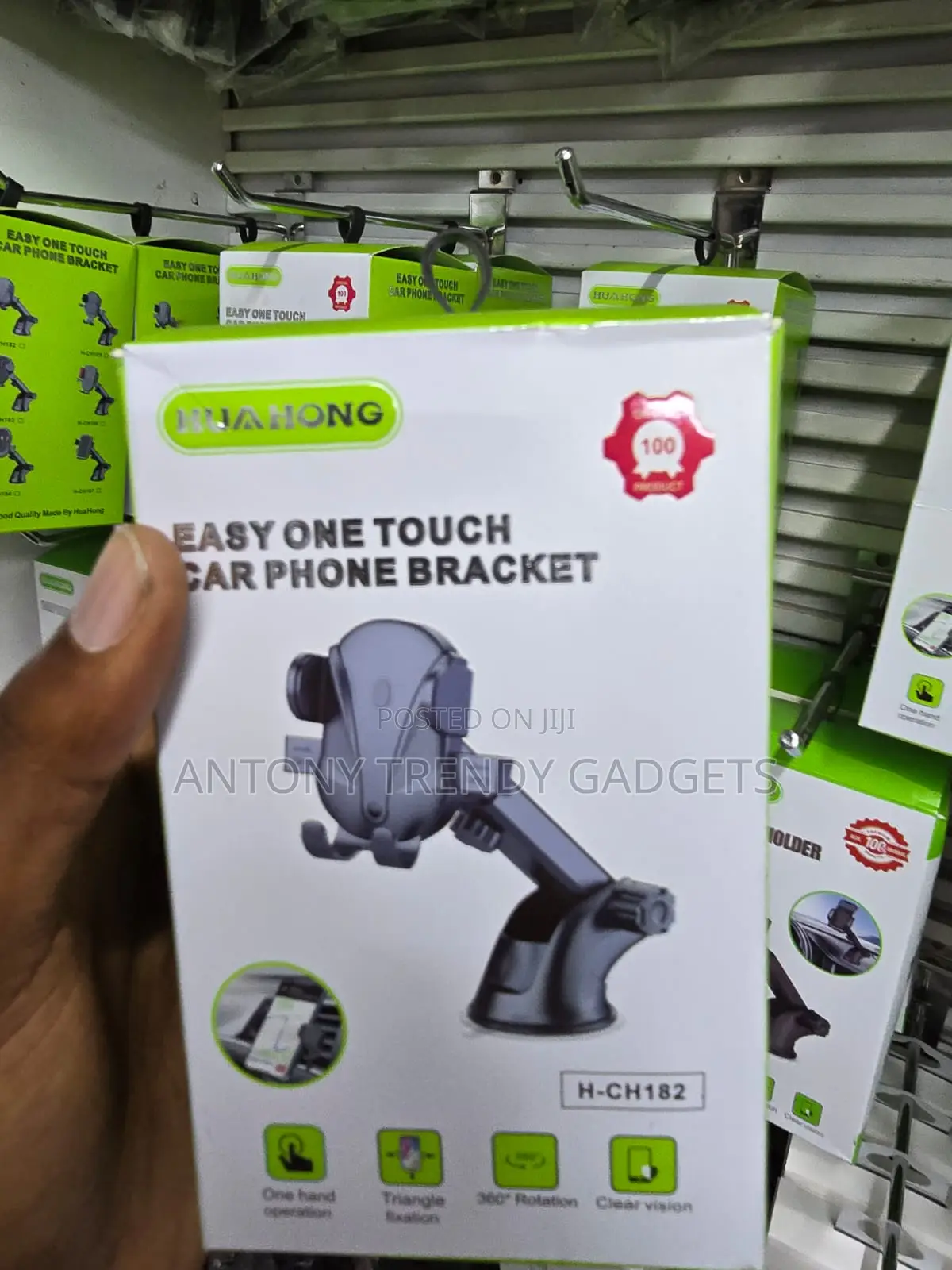 HUA HONG H-Ch182 Car Phone Holder Suction Mount 360° Rotate