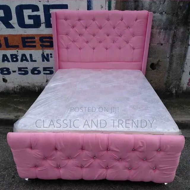 5x6 Pink Upholstered Bed :Free Delivery