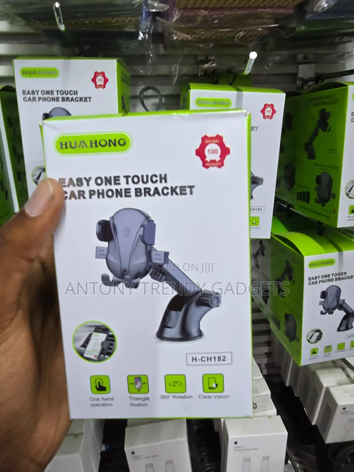 HUA HONG Car Mobile Holder With 360° Adjustable Rotation