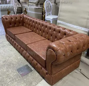 3 Seater in Tan Brown Leather: Pay on Delivery