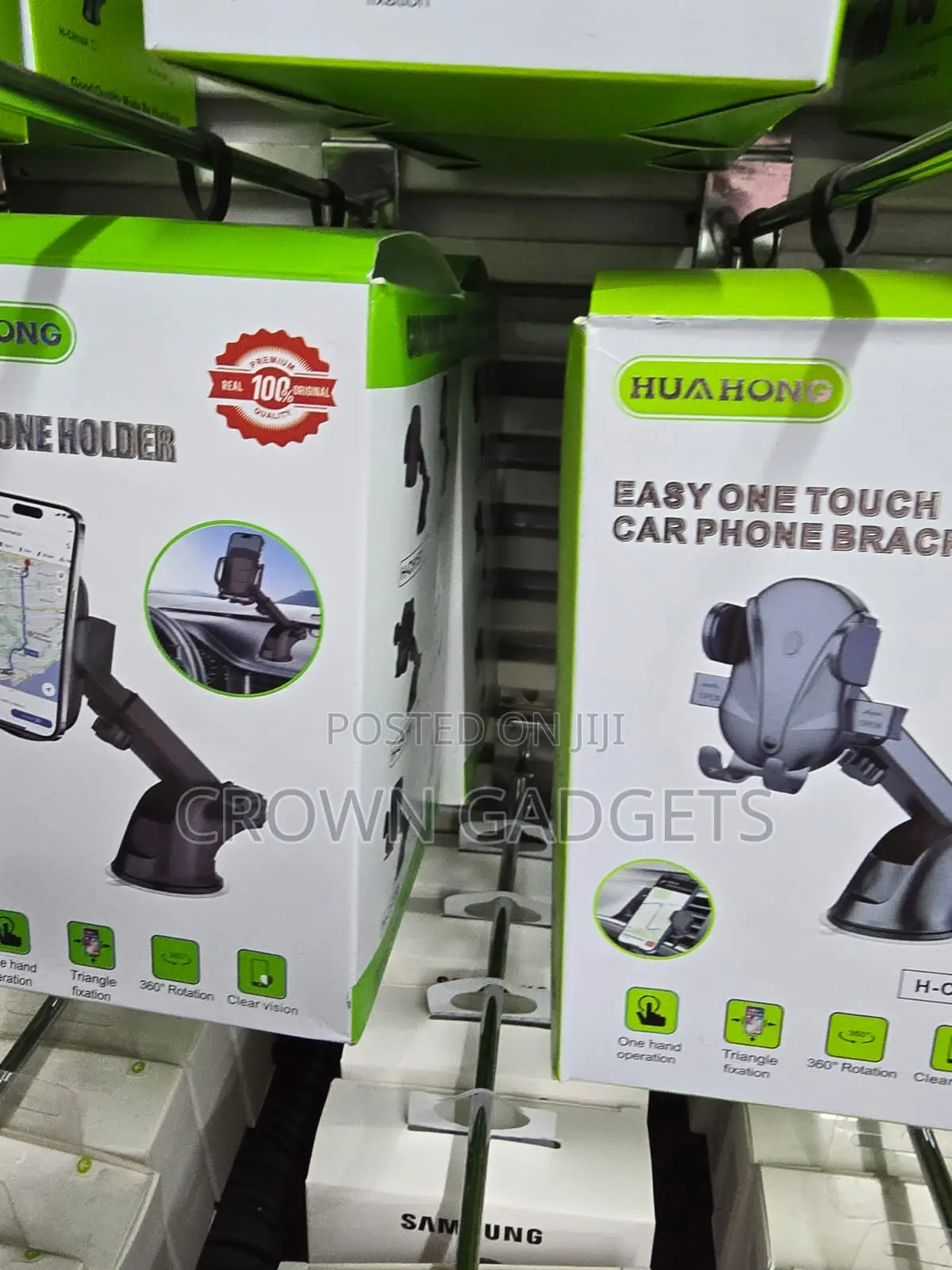 HUA HONG Car Mount Holder One-Touch Phone Bracket