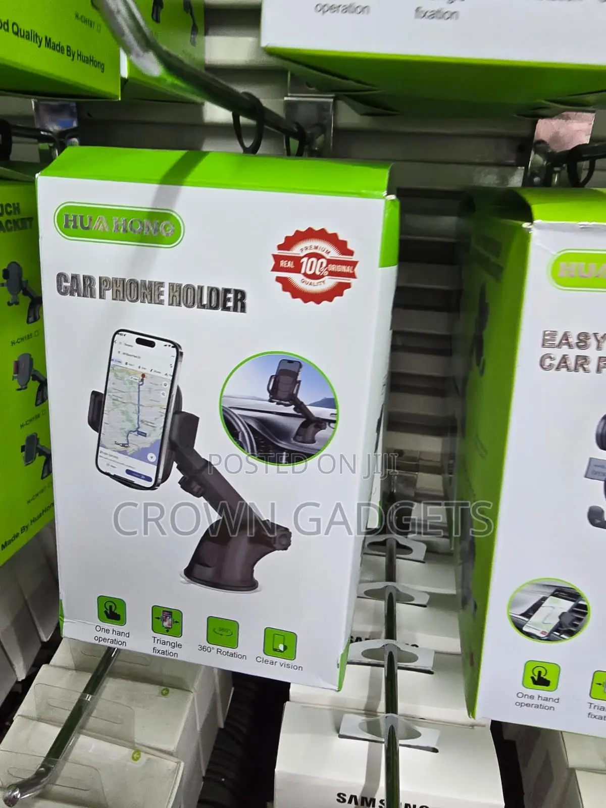 HUA HONG Car Mount Holder One-Touch Phone Bracket