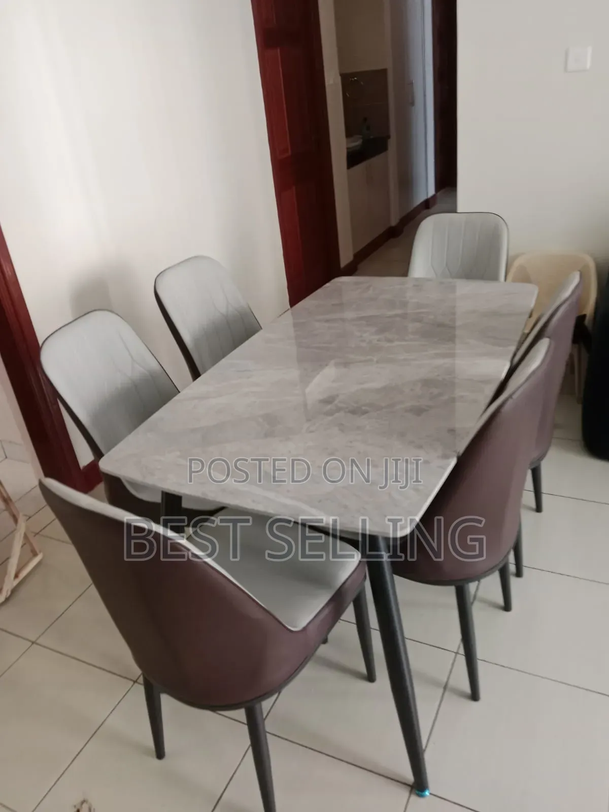 Dining Table and Chairs Brown Color