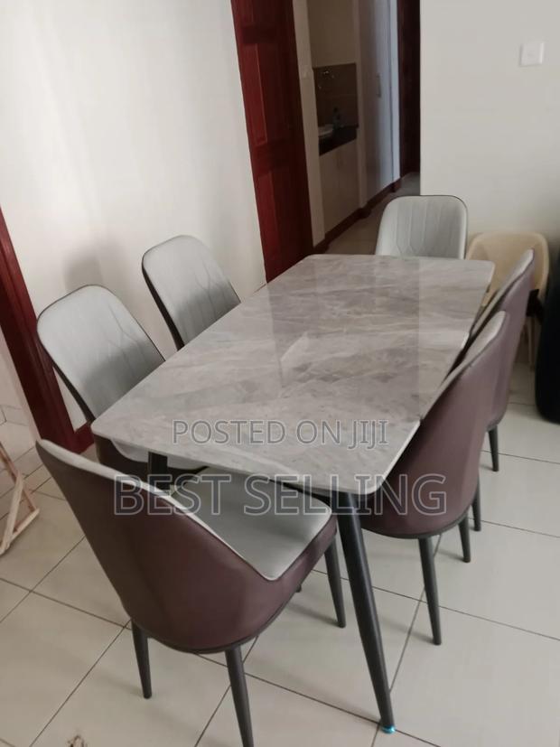 Dining Table and Chairs Brown Color - main view