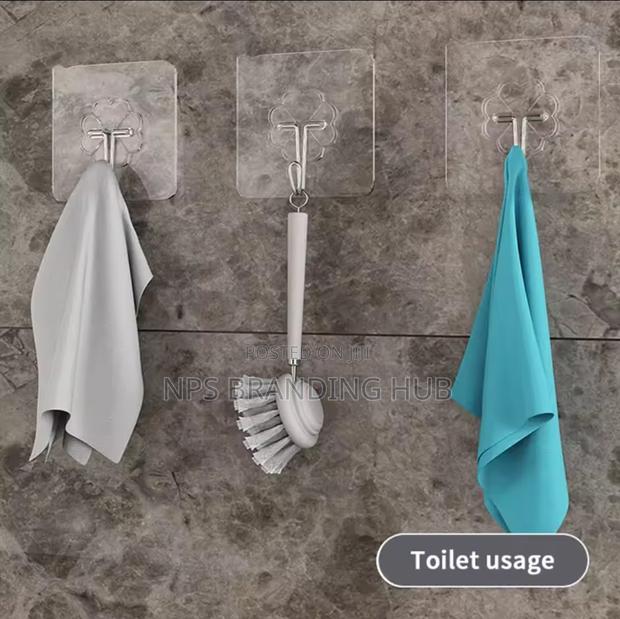 10PCS Transparent Stainless Steel Strong Self Adhesive Hooks(el,b - thumbnail 3