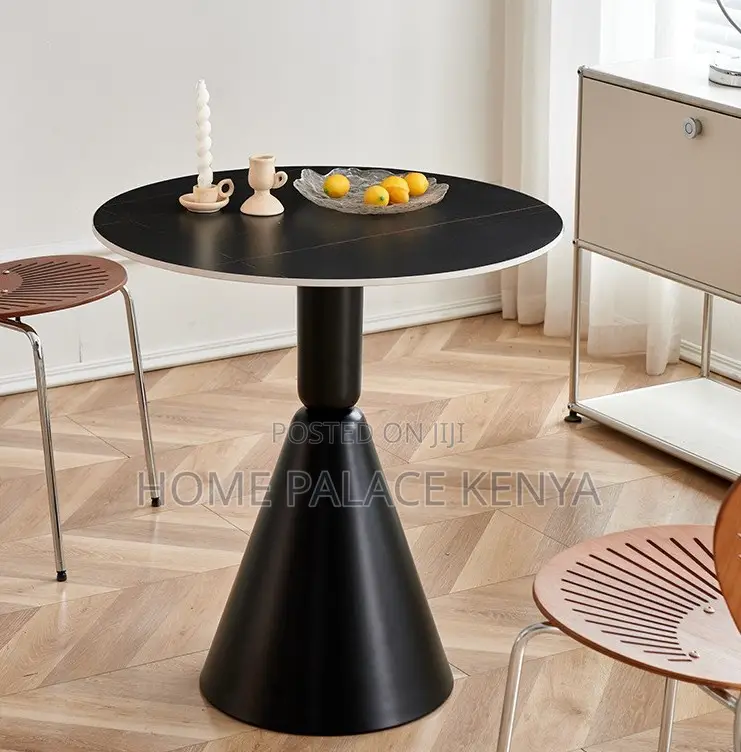 Round Table: Funnel Foot Pedestal Marble Table