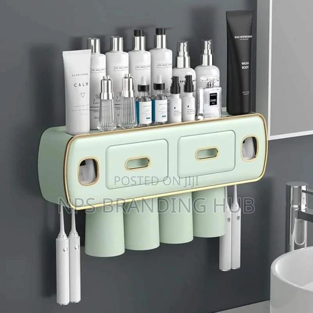 Wall Mounted Toothpaste With Toothbrush Holder/Bathroom Organizer(el,b - thumbnail 3