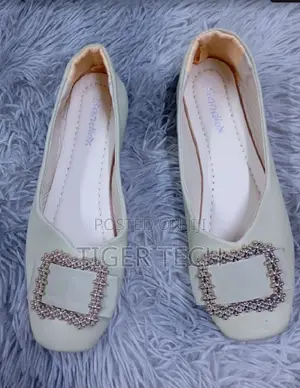 Sandiex Beige Women’s Square-Toe Doll Shoes – Size 40-43