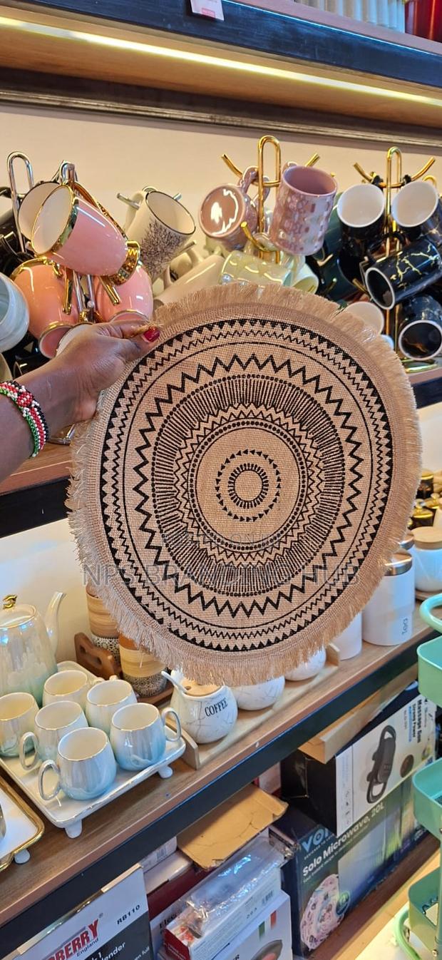Round Wooven Jute Table mats(el.b - thumbnail 2