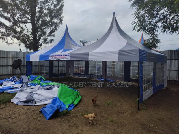 100 Seater Pyramid- Blue/Grey/White