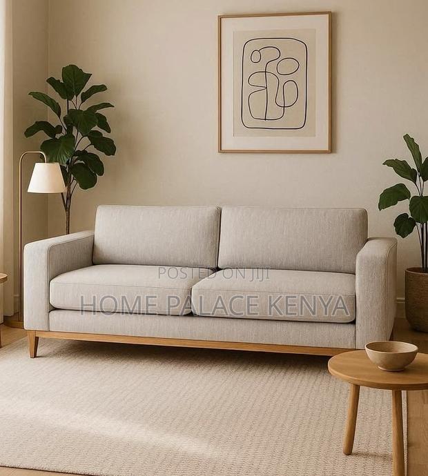 Home Sofa: Minimalist Scandi Inspired Wood Base Sofa - thumbnail 4