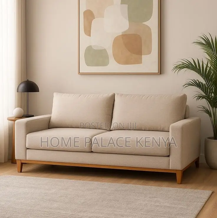 Home Sofa: Minimalist Scandi Inspired Wood Base Sofa