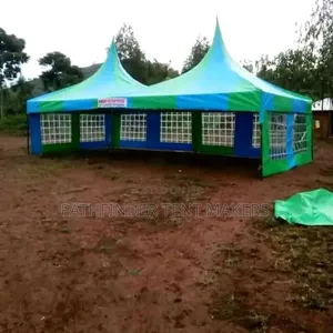 100 Seater Pyramid Tent - Safaricom Green/Blue