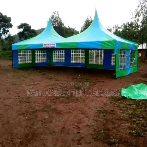100 Seater Pyramid Tent - Safaricom Green/Blue