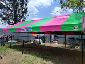 100 Seater a-Frame Tent. Pink/Safaricom Green