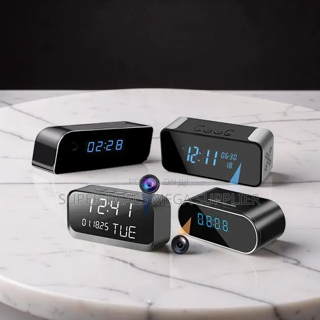 Motion Detection Ultra HD WiFi Alarm Table Clock Hidden Spy Camera