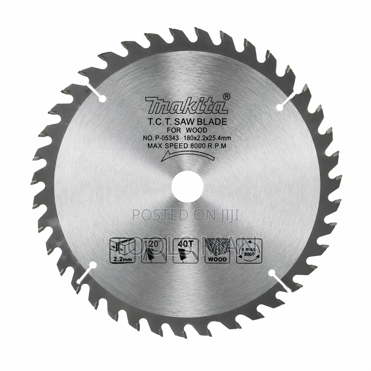 Makita T.C.T Wood Circular Saw Blade - 180mm X 25.4mm X 40T. -7 Inch