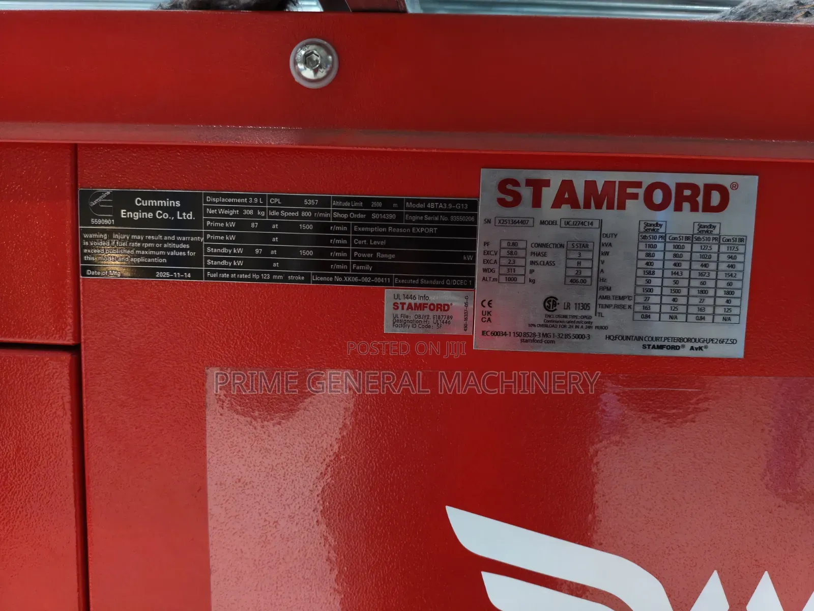 110kva Generator Cumings