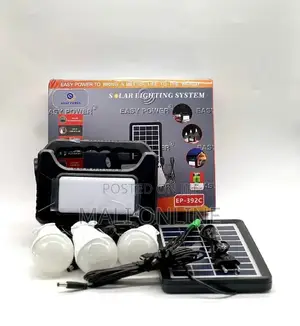 Solar Lighting Kit Portable Home System 3 Led Bulbs 4500mah Battery