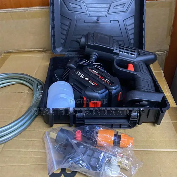 High Power Rechargeable Car Washer Gun With Jet Spray and 5m Hose Pipe