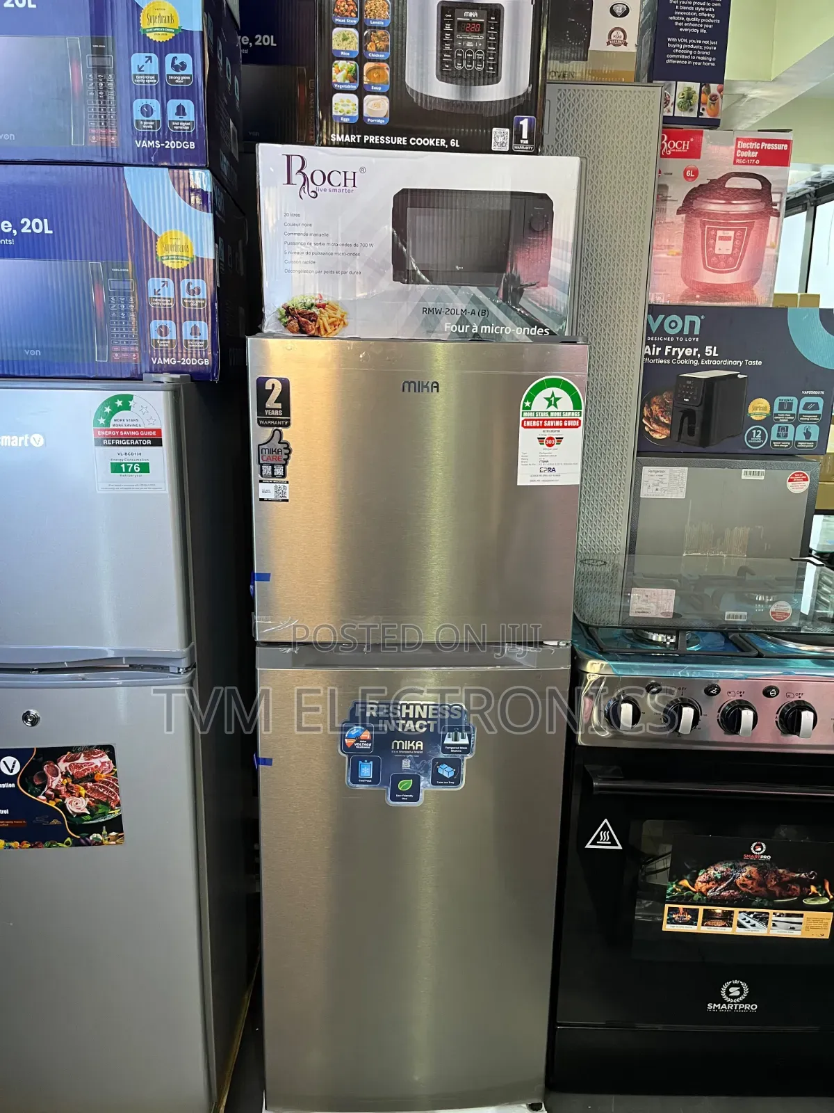 MIKA FRIDGE MRDCD138XLB(MRDCD75XLB) 138L, 2 Door Inox Line Brush