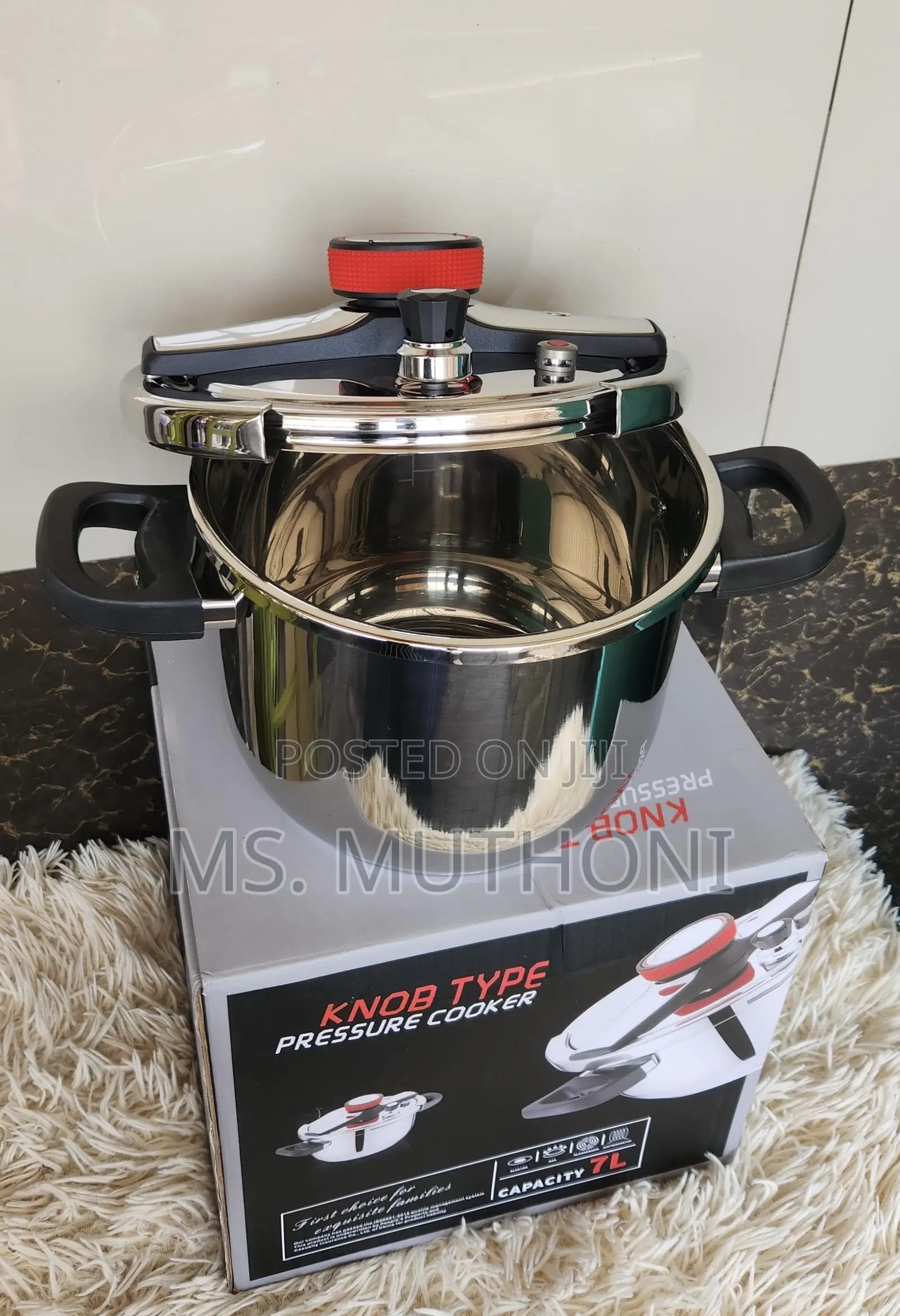 Stainless Steel 7L Knob Type Pressure Cooker (Knob Locking)