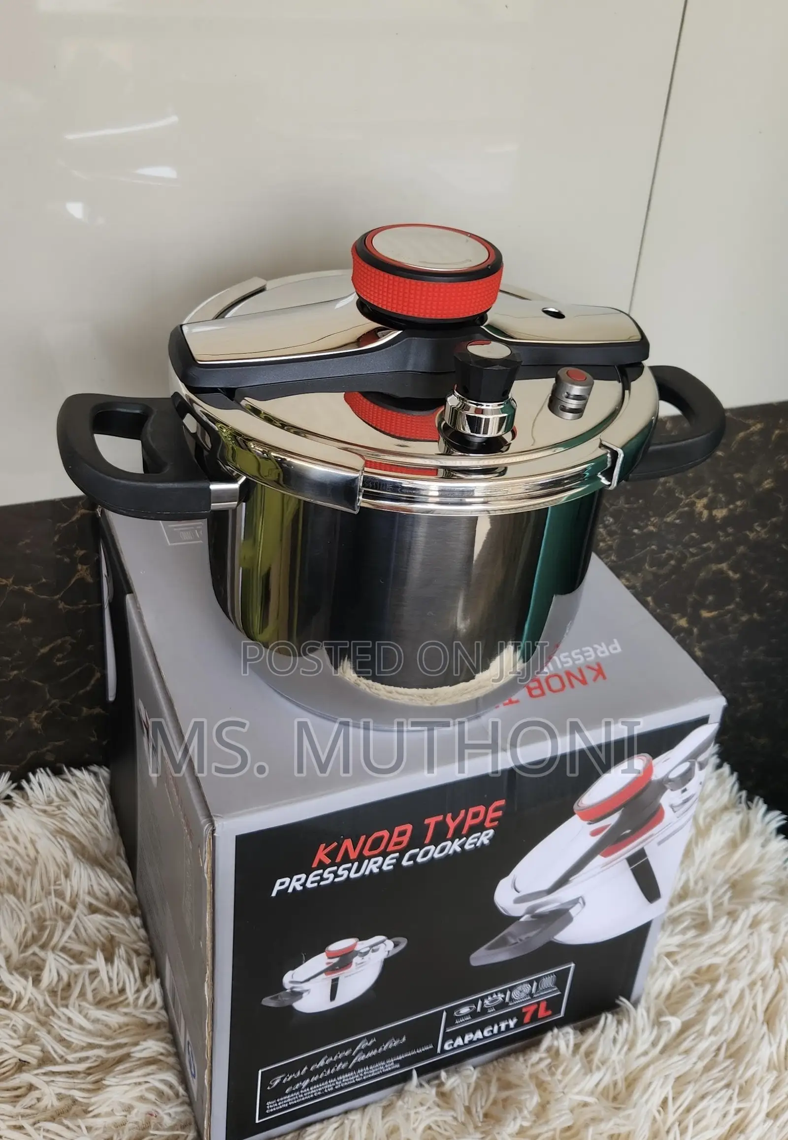 Stainless Steel 7L Knob Type Pressure Cooker (Knob Locking)