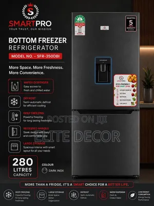 SmartPro SFR-350-DBI 280L Double Door Fridge With Water Dispenser