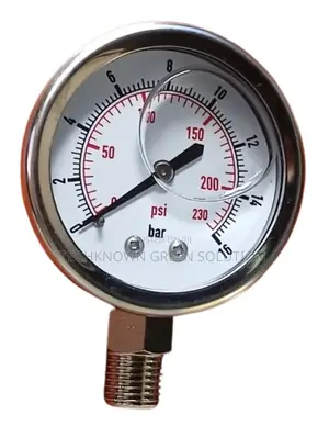 0–16 Bar Stainless Steel Pressure Gauge 0–230 PSI | Industrial Grade