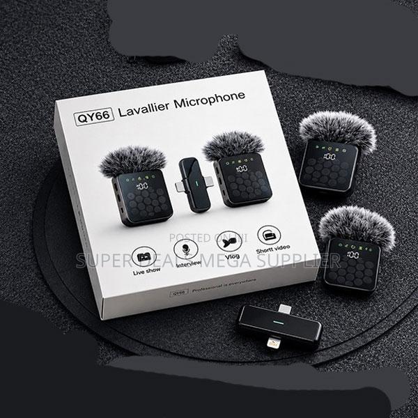Portable 3 in 1 Dual Mics Wireless Lavalier Microphone