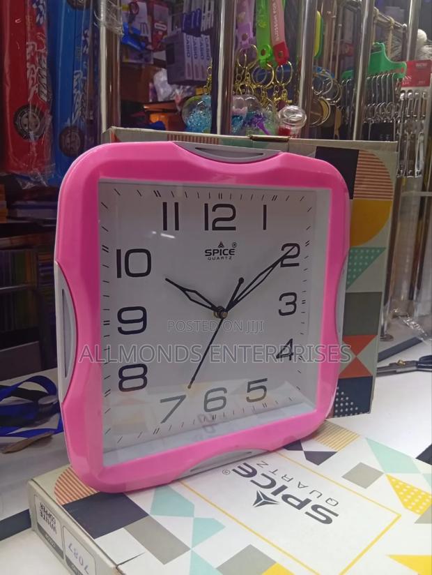 Spice Quartz Square Pink Wall Clock- 27.5 CM by 27.5CM - thumbnail 2