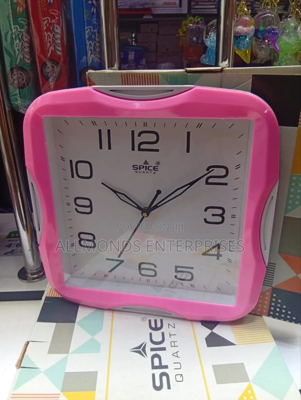 Spice Quartz Square Pink Wall Clock- 27.5 CM by 27.5CM - thumbnail 3
