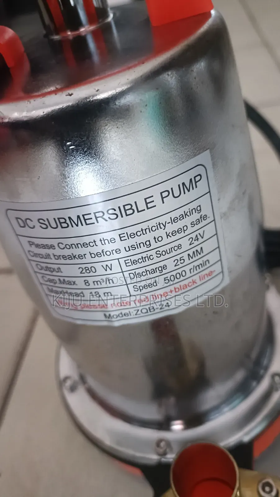 24V DC Solar Submersible Water Pump (280W)