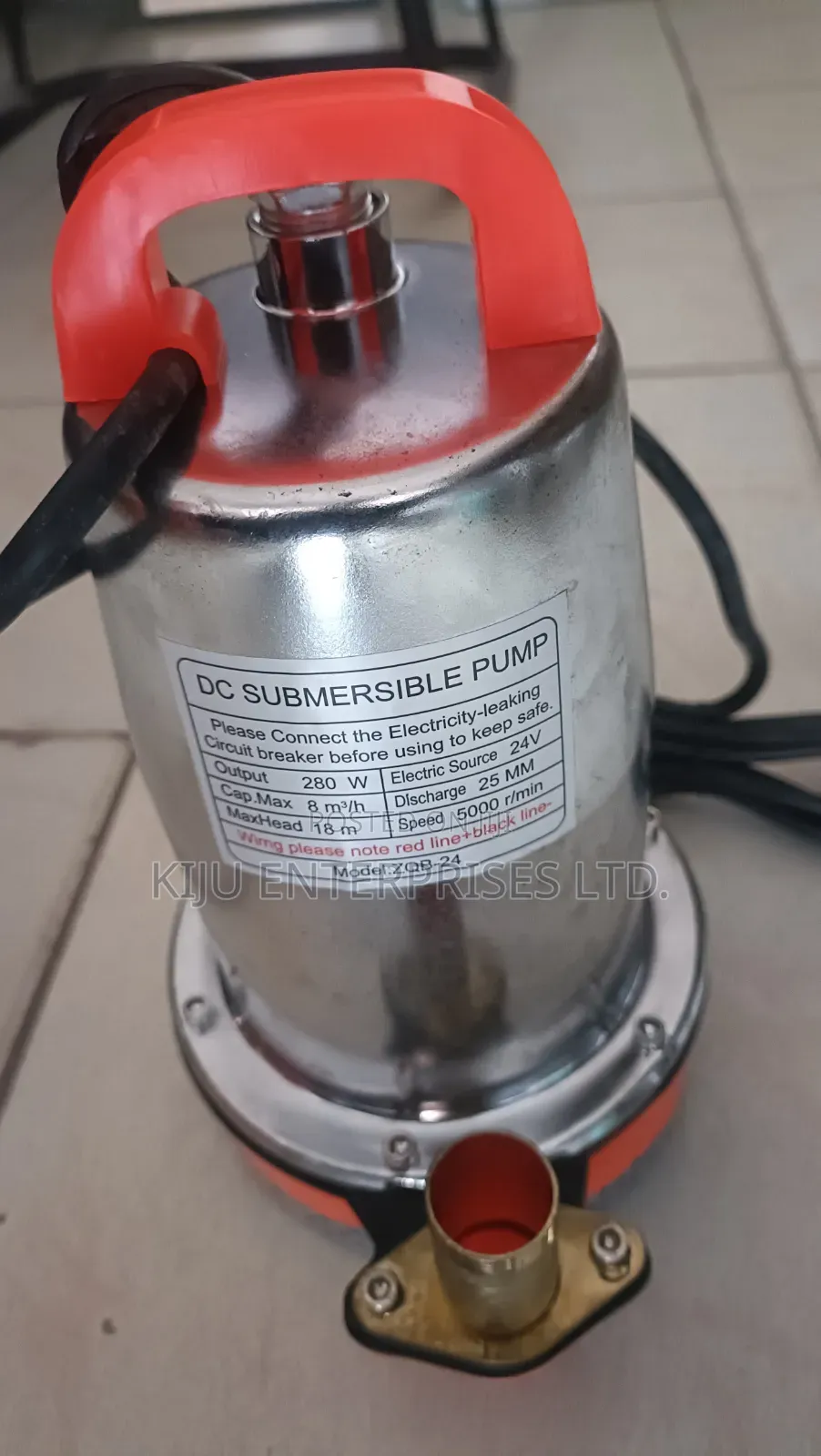 24V DC Solar Submersible Water Pump (280W)