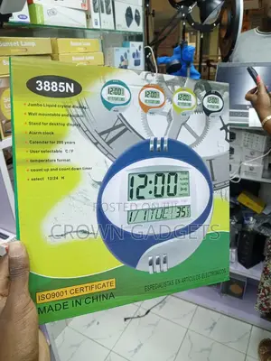 Kadio 3885N Jumbo LCD Clock With Timer Temperature Display